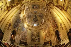 Medieval Prints: The Interior of Sant Andrea della Valle in the Rione of Sant Eustachio, Rome, Italy