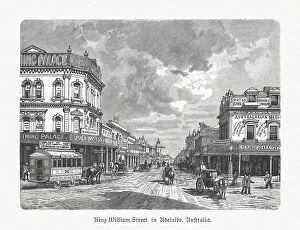Images Dated 20th May 2019: King William Street, Adelaide, South Australia, wood engraving, published 1897
