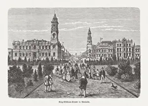 King-William-Street in Adelaide, South Australia, wood engraving, published in 1893
