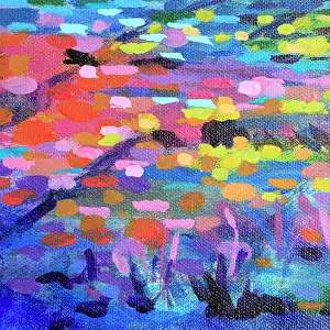 Detail of Landscape Painting for Background Grunge Original Acrylic Painting
