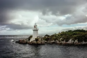 Lighthouse in the middle of the Gordon River, Strahan, Tasmania, Australia