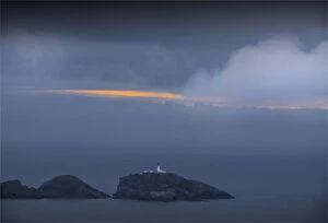 Images Dated 14th July 2015: Lighthouse near Hermaness coastline, Shetland Islands, Scotland