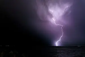 : Lightning over the ocean