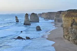 Limestone Stacks at Dusk