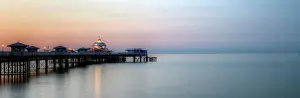 Llandudno bay and historic pier sunset