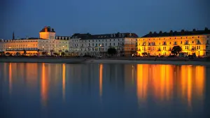 Llandudno historic promenade night reflections