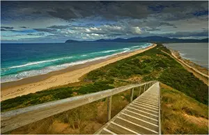 Looking southwards at the Isthmus between north and south Bruny Island, southern Tasmania