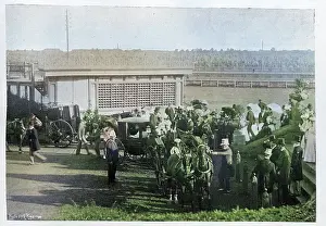 Australia's Rich History Prints: Lord Brassey leaving the race course after the Melbourne Cup