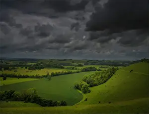 The lovely rolling hills and magnificent countryside of the Cranborne Chase, Dorset, England, United Kingdom