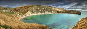 Lulworth cove, on the Jurassic coastline of Dorset, England, United Kingdom