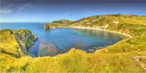 Images Dated 7th September 2012: Lulworth cove, on the Jurassic coastline of Dorset, England, United Kingdom
