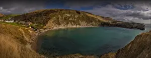 England Prints: Lulworth cove Panorama