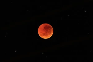 Images Dated 24th January 2021: Lunar Eclipse with stars in the background. 28 July 2018. Longest lunar eclipse of the 21st century