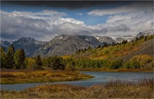 Images Dated 19th September 2013: Magnificent scenery of the Teton mountain range, Snake River overlook, Grand Tetons National Park