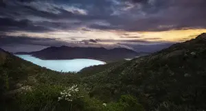 The magnificent Wineglass Bay, Freycinet National Park, Tasmania at dusk