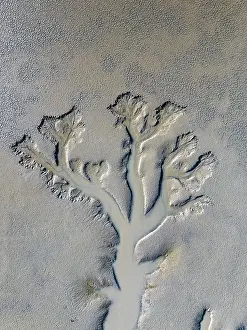 Images Dated 13th July 2023: Majestic patterns in an estuary photographed from a drone point of view