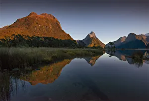 The majestic view of milford sound in the Fiordland national park, south island, New Zealand The majestic view of milford sound in the Fiordland national park, south island, New Zealand