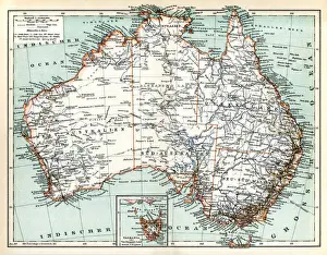 Map of Australia continent 1898