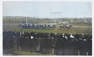 Australia's Rich History Prints: Melbourne Cup, Thoroughbred horse race, Victorian, 1890s, Vintage photograph, 19th Century