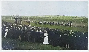Australia's Rich History Prints: Melbourne Cup, Thoroughbred horse race, Victorian, 1890s, Vintage photograph, 19th Century
