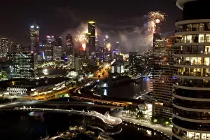 Yarra River Prints: Melbourne fireworks over Yarra river