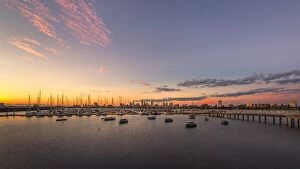 Images Dated 13th May 2014: Melbourne sunset at St. Kilda