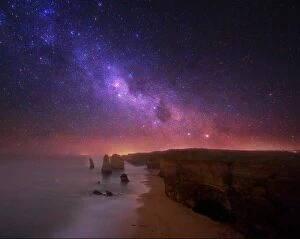 12 Apostles Collection: Milky Way over the Twelve Apostles Rock Formation
