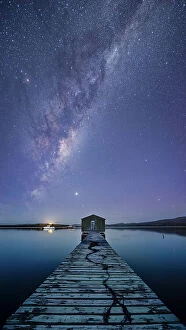 Images Dated 22nd October 2020: Milky Way Boomer Bay Boat Shed, Tasmania