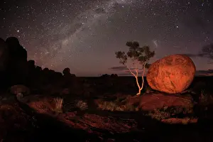 John White Photos Prints: Milky Way over the Karlu Karlu / Devils Marbles Conservation Reserve