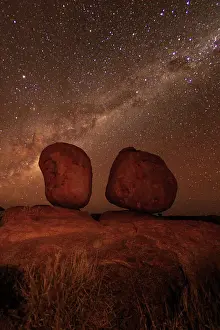 John White Photos Prints: Milky Way over the Karlu Karlu / Devils Marbles Conservation Reserve