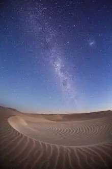 Barren Prints: Milky Way over a sand dune. South Australia