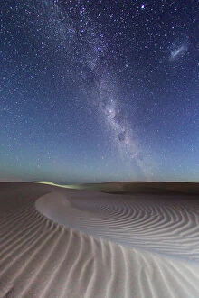 John White Photos Collection: The Milky Way over sand dunes. Sleaford Bay. Eyre Peninsula. South Australia