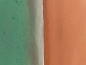 Abstract Aerial Art Collection: Minimal drone image looking down on the edge of Simpson Beach, Broome, Western Australia, Australia