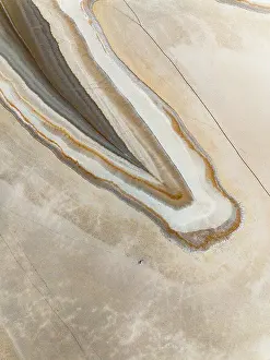 Abstract Aerial Art Prints: Minimal drone shot at the edge of a river tributary