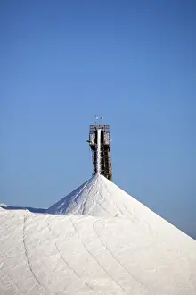 Strength Prints: Mining machinery unloading salt at a salt mine
