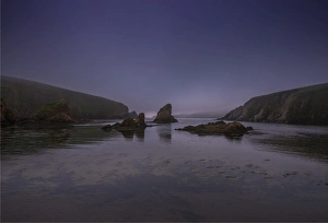 Misty coastline near Spiggy head, Shetland Islands, Scotland Misty coastline near Spiggy head, Shetland Islands, Scotland