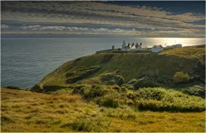 Misty dawn at Bradbury rings, Dorset, England
