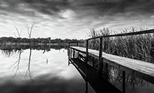 Images Dated 7th June 2020: Monochrome Morning View of Mannum, South Australia