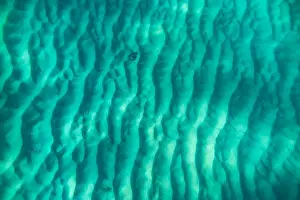 Ripples Prints: Moreton Island - an underwater shot of ripples in the white sand