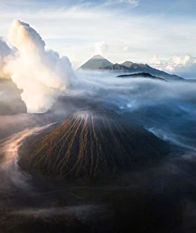 Merr Watson Aerial Landscapes Collection: Mount Bromo Active Volcano