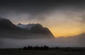 Mountain dawn, Fjordland, South Island, New Zealand