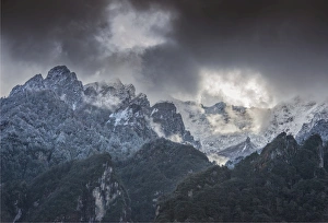 Mountains in the rugged and remote Gasa region of Northern Bhutan Mountains in the rugged and remote Gasa region of Northern Bhutan