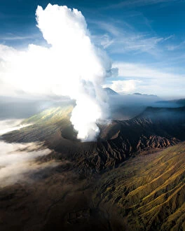 Merr Watson Aerial Landscapes Collection: Mt Bromo Active Volcano