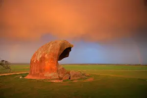 Formation Prints: Murphys Haystacks and rainbow. South Australia