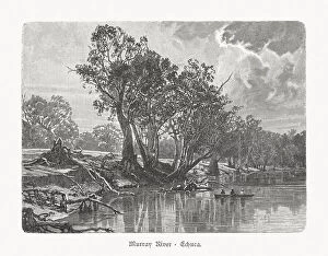 Images Dated 20th May 2019: Murray River near Echuca in Australia, wood engraving, published 1897