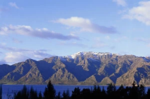 John W Banagan Collection: New Zealand, South Island, Lake Hawea and The Remarkables, winter