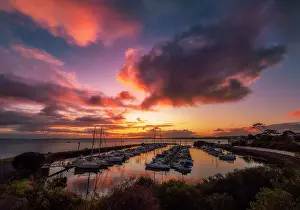 Newhaven Yacht club marina at dawn, Phillip Island, Bass coast, Victoria, Australia