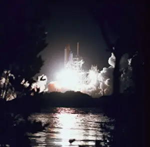 Smoking Prints: Night launch of the space shuttle