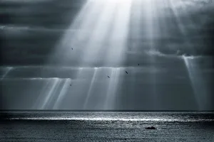 <b class=qtipBold><figcaption>Ocean god rays</figcaption></b><br>Stunning god rays lighting up ocean.<br><em>© Neal Pritchard Images</em> Ocean god rays