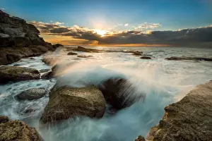 Building Exterior Prints: ocean, wavely, wave, power, foam, background, dangerous, danger, outdoor, shore, dramatic